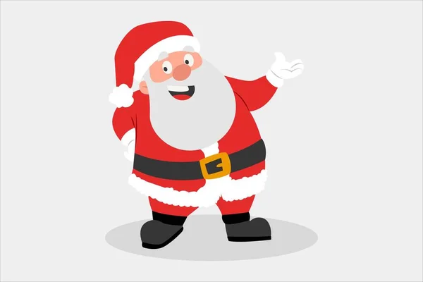 Ilustração Desenho Animado Vetorial Papai Noel Uma Mão Sua Cintura — Vetor de Stock