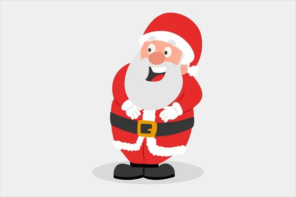 Desenho Animado Vetorial Ilustração Papai Noel Feliz Isolado Sobre Fundo — Vetor de Stock