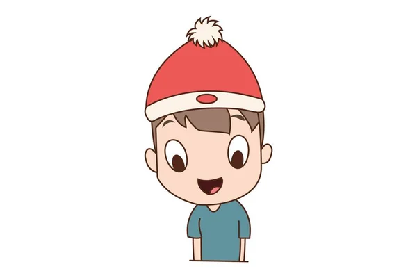 Vector Ilustración Dibujos Animados Del Niño Feliz Aislado Sobre Fondo — Vector de stock