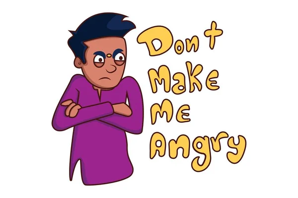 Vector Cartoon Illustration Eines Jungen Ist Wütend Schriftzug Macht Mich — Stockvektor