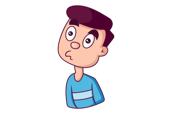 Ilustración Vectorial Dibujos Animados Del Niño Está Duda Aislado Sobre — Vector de stock