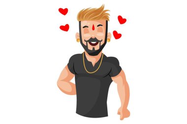 Vektör grafik çizimi. Rajput aşık oldu. Beyaz arka planda tek başına.