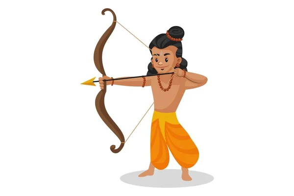 Vector Graphic Illustration Lord Rama Holding Bow Arrow Hands Making — Stock Vector