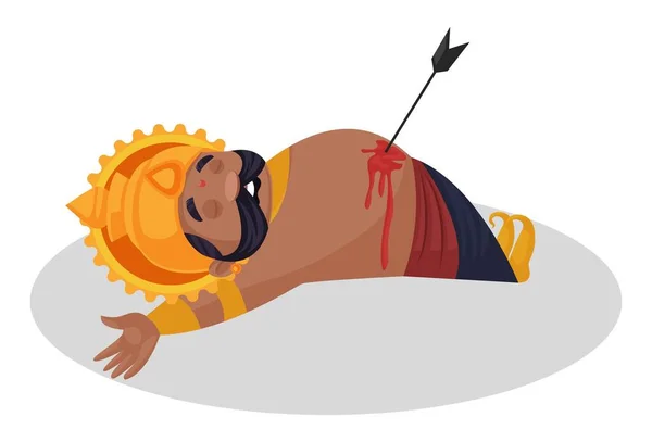 Векторная Графическая Иллюстрация Равана Лежит Мертвая Полу Индивидуально Белом Фоне — стоковый вектор
