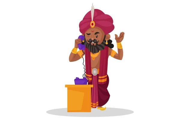 Shakuni Talking Telephone Vector Graphic Illustration Individually White Background — Stock Vector