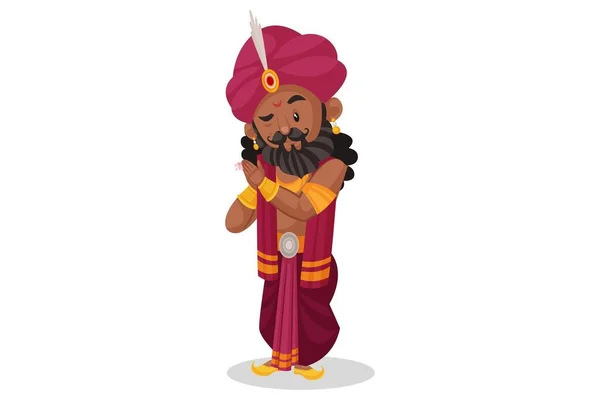 Shakuni Está Segurando Dados Suas Mãos Ilustração Gráfica Vetorial Individualmente —  Vetores de Stock