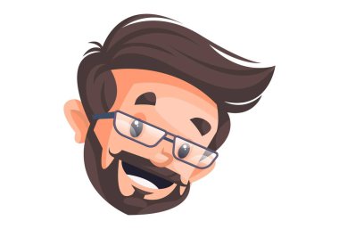 İş adamı yüksek sesle gülüyor. Vektör grafik çizimi. Beyaz arka planda tek başına.