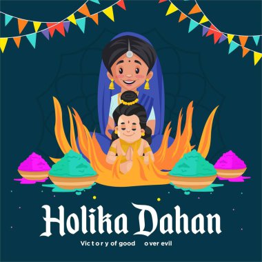 Holika dahan indian festival celebration banner design template.Vector graphic illustration. clipart