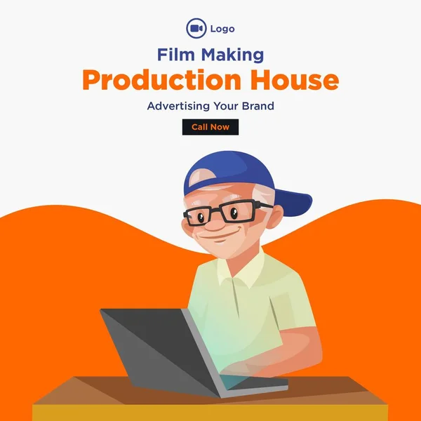 Banner Design Film Making Production House Template Vector Graphic Illustration — Stock Vector