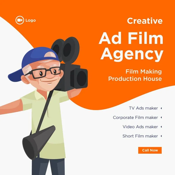 Banner Ontwerp Van Creatieve Film Agentschap Template Vector Grafische Illustratie — Stockvector