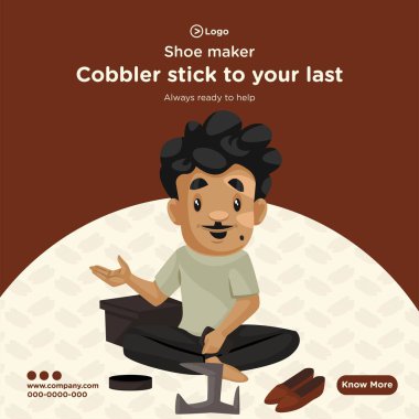 Ayakkabı üreticisi her zaman afiş tasarım şablonuna yardım etmeye hazırdır. Vektör grafik illüstrasyonu.