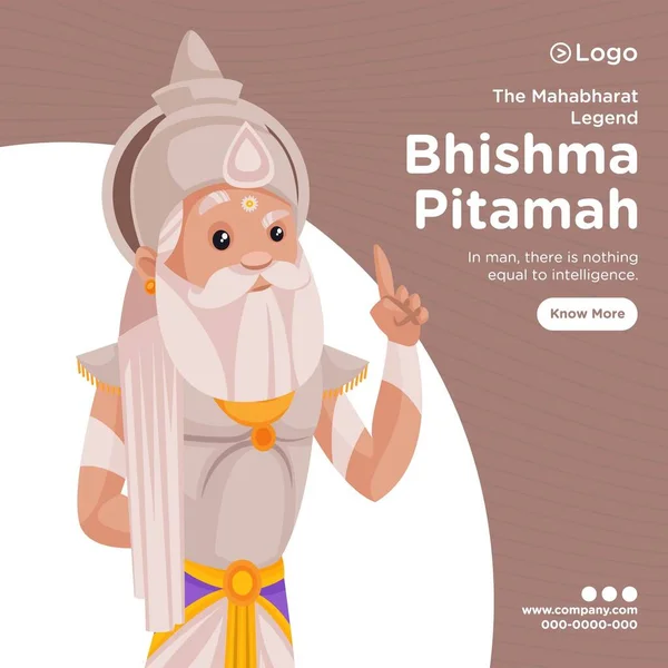 Banner Design Della Leggenda Mahabharat Bhishma Pitamah Illustrazione Grafica Vettoriale — Vettoriale Stock