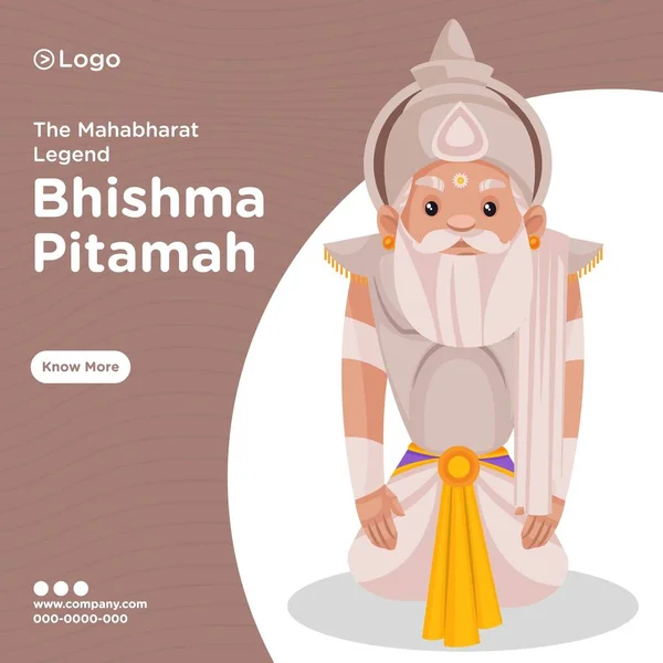 Banner Design Della Leggenda Mahabharat Bhishma Pitamah Illustrazione Grafica Vettoriale — Vettoriale Stock