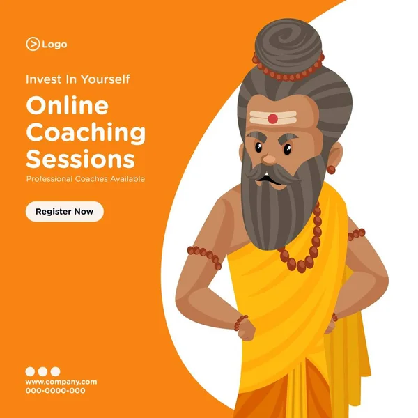 Banner Ontwerp Van Online Coaching Sessies Vector Grafische Illustratie — Stockvector