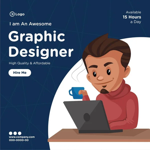 Bannerdesign Von Grafikdesignern Cartoon Stil Vektorillustration — Stockvektor