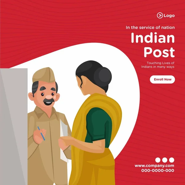 Дизайн Баннера Стиле Индийской Почтовой Службы Искушает Векторная Графика — стоковый вектор