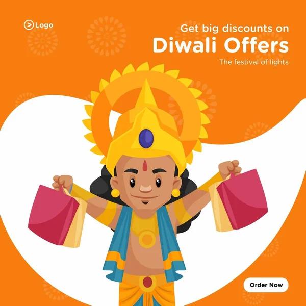 Get Big Discounts Diwali Offers Banner Design Template Vector Graphic — Stock Vector