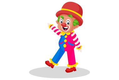 Joker mutlu. Vektör grafik çizimi. Tek tek beyaz arkaplanda.