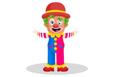 Joker gülüyor. Vektör grafik çizimi. Tek tek beyaz arkaplanda.