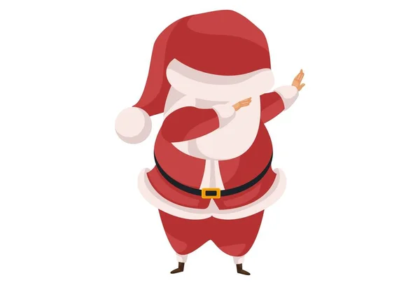 Санта Клаус Працює Стилі Даб Векторна Графіка Особисто Білому Тлі — стоковий вектор