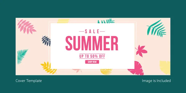 Sale Zomer Cover Pagina Ontwerp Vector Grafische Illustratie — Stockvector