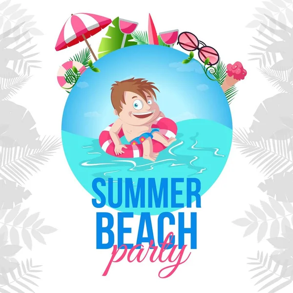 Summer Beach Party Banner Design Vorlage Vektorgrafische Illustration — Stockvektor