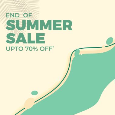End of summer sale banner design. Vector graphic illustration.