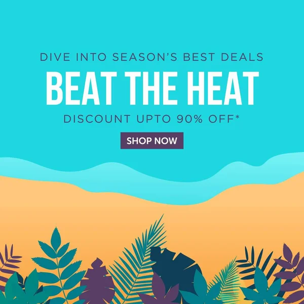 Beat Heat Season Best Deals Banner Design Vector Graphic Illustration — Vettoriale Stock