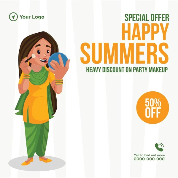 Special Offer Happy Summers Banner Design Vector Graphic Illustration — Vetor de Stock