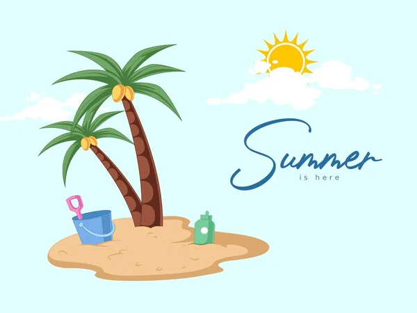 Summer Here Banner Design Template Vector Graphic Illustration — Wektor stockowy