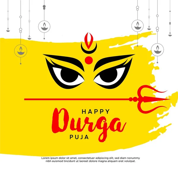 Durga Puja Banner Design Template Vector Graphic Illustration — Archivo Imágenes Vectoriales