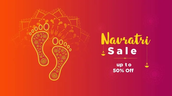 Navratri Festival Banner Design Vector Graphic Illustration — Vetor de Stock