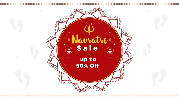 Indian Festival Navratri Sale Banner Design Template Vector Graphic Illustration — Image vectorielle