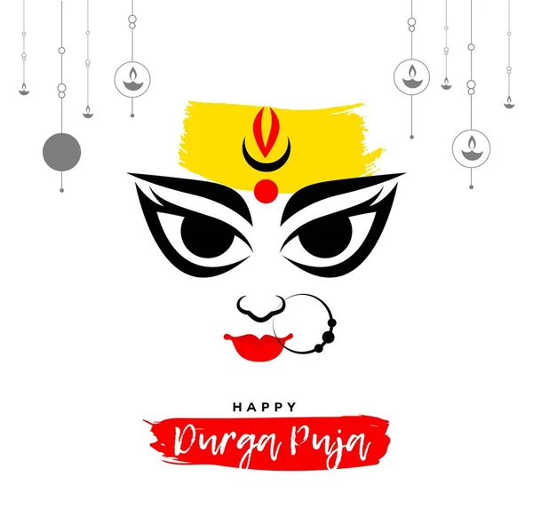 Happy Durga Puja Banner Design Template Vector Graphic Illustration — Archivo Imágenes Vectoriales