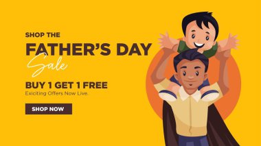 Happy father's day sale banner design template. Vector graphic illustration.