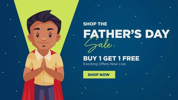 Happy Father Day Sale Banner Design Template Vector Graphic Illustration —  Vetores de Stock