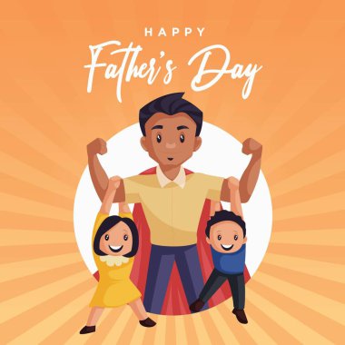 Banner design of happy father's day template. Vector graphic illustration.