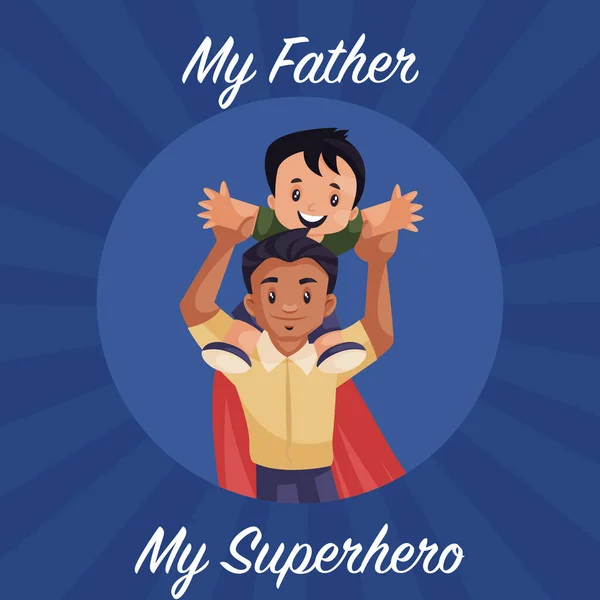 Father Superhero Banner Design Template Vector Graphic Illustration — 图库矢量图片