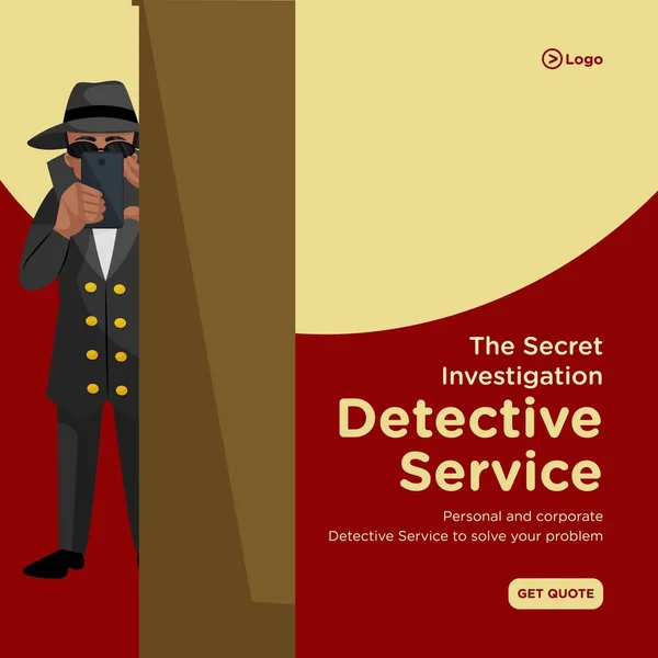 Serviço Detetive Investigação Secreto Modelo Design Banner Ilustração Gráfica Vetorial — Vetor de Stock