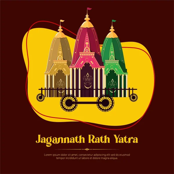 Ilustração Jagannath Rath Yatra Banner Design Template — Vetor de Stock