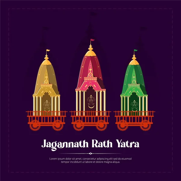 Creative Jagannath Rath Yatra Banner Design — Stock Vector