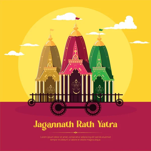 Jagannath Rath Yatra Banner Template Design — Vetor de Stock