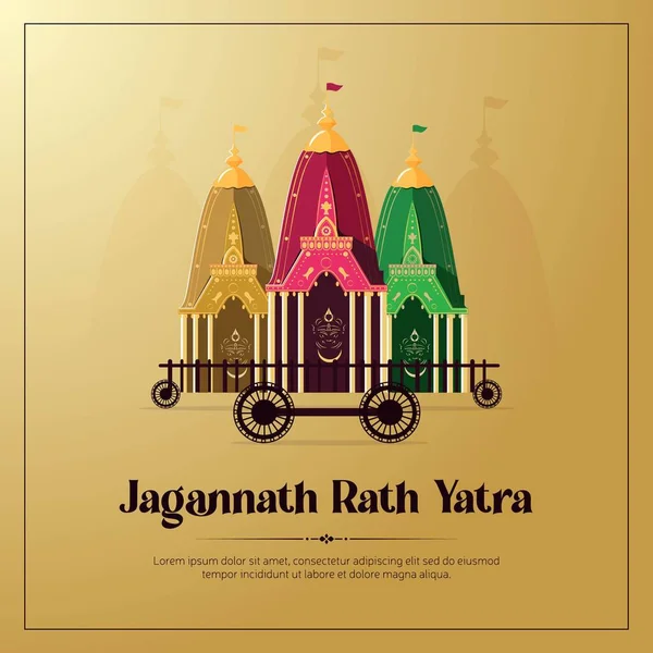 Jagannath Rath Yatra Banner Design Template — Vetor de Stock