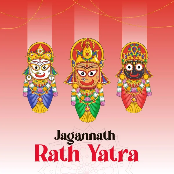 Jagannath Rath Yatra Banner Design Vector Graphic Illustration — Stock Vector