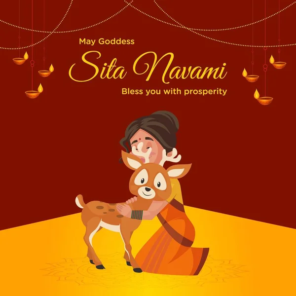 Conception Bannière Sita Navami Vous Bénit Avec Modèle Prospérité Illustration — Image vectorielle