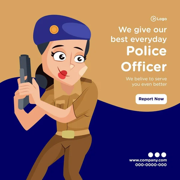 Σχεδιασμός Πανό Του Αστυνομικού Δίνει Τον Καλύτερο Εαυτό Μας Κάθε — Διανυσματικό Αρχείο