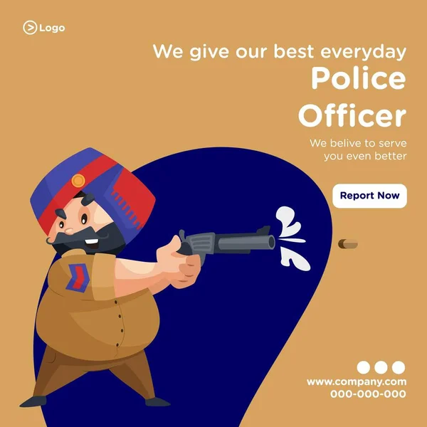 Conception Bannière Agent Police Donne Notre Meilleur Chaque Jour Illustration — Image vectorielle