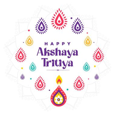 Mutlu Akshaya Tritiya festival şablonunun bayrak tasarımı. Vektör grafik illüstrasyonu.