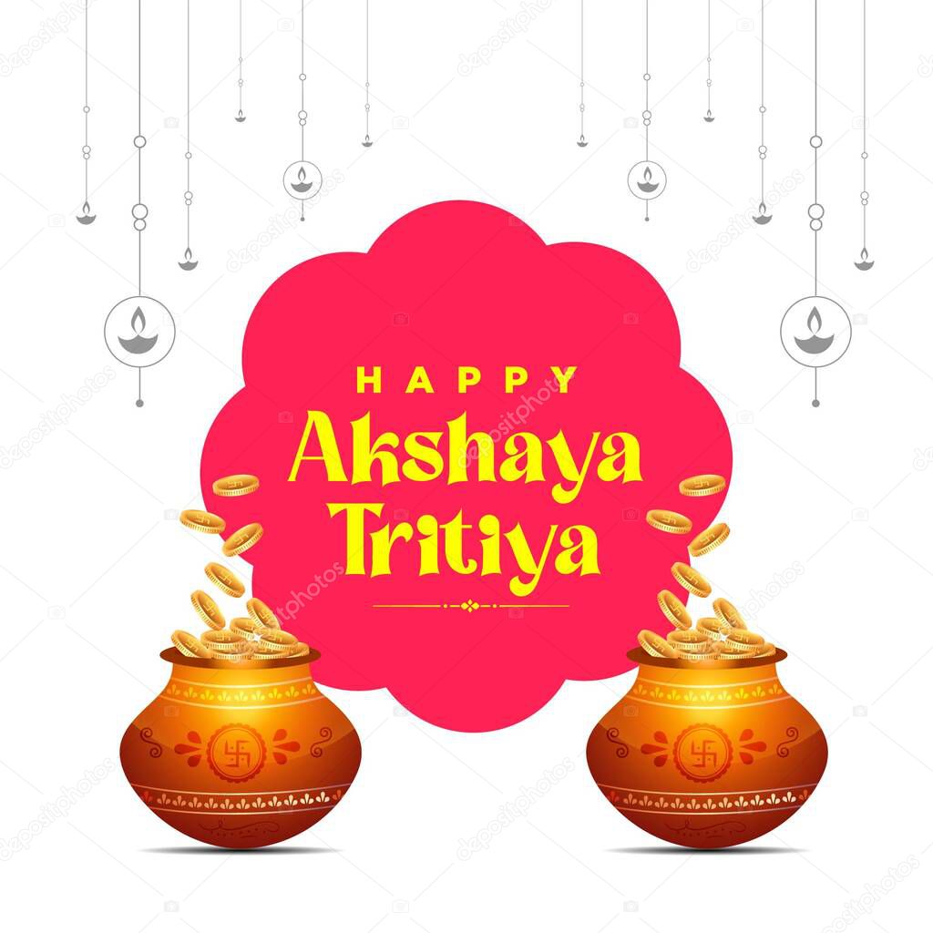 Banner design of happy akshaya tritiya festival template. Vector graphic illustration.