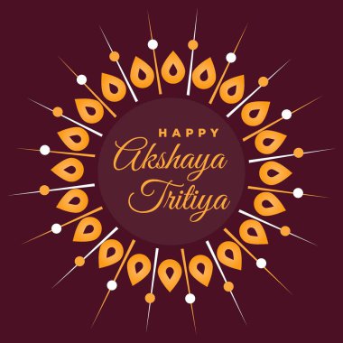 Mutlu Akshaya Tritiya festival şablonu tasarımı. Vektör grafik illüstrasyonu.